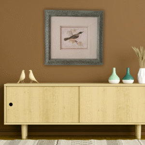 nature bird wall art – green moss detail