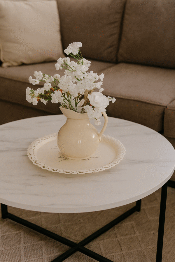 decorative round serving tray