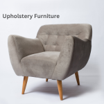 A gray upholstery chair