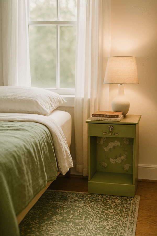olive green end table