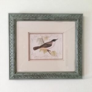 nature bird wall art – green moss detail
