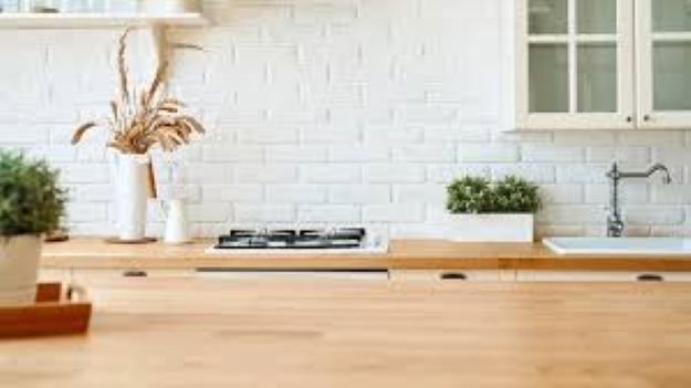 Butcher block counters.