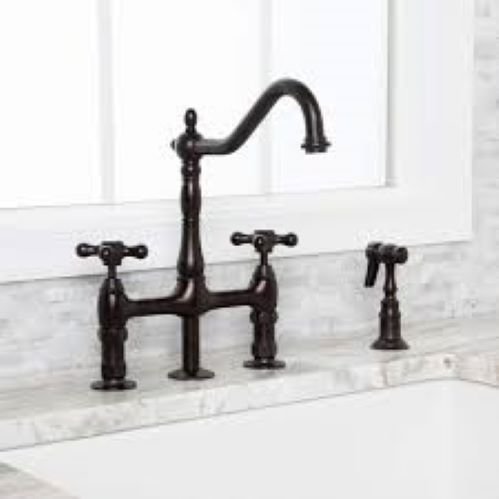 Farmhouse style kitchen faucet.