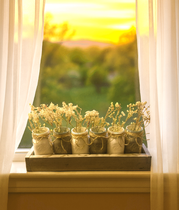 painted mason jars centerpiece, 6 set