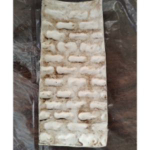 Puff paint brick with brown wax.