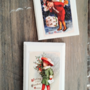 Tissue Christmas design on plaques.