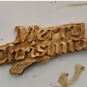 Merry Christmas mold painted.