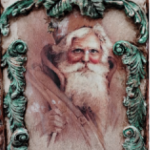 Santa wood plaque