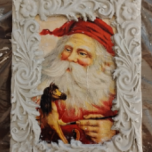 Santa wood block.