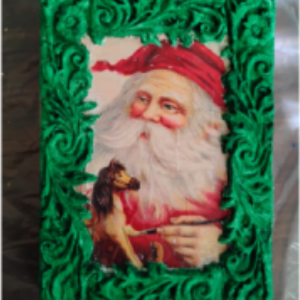 Santa wood block.