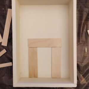 Wood box and popsicle sticks