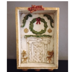 Wood box fireplace craft.