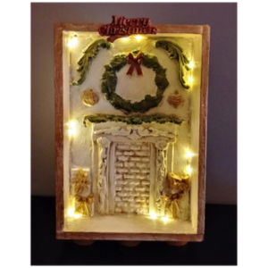 Wood box fireplace craft.