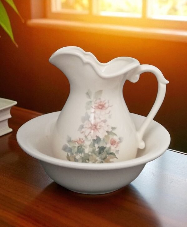 vintage pitcher and wash basin