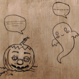 Carbon copied the pumpkin and the ghost.