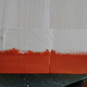 Bottom of the wood board painted.