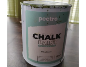 Olive green chalk paint.