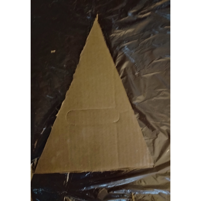 Triangle cut out cardboard.