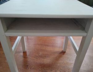 Painted white desk.