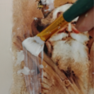 Decoupage Santa tissue paper.