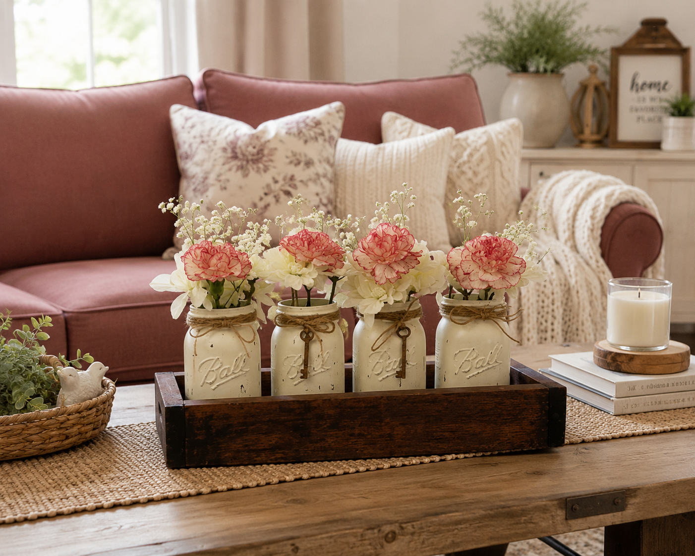 Modern Farmhouse Mason Jar Centerpiece - Image 2