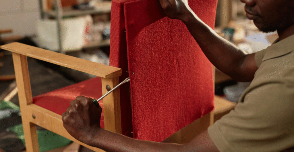 A man restoring a chair