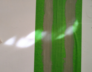 Taped area to add stripes to trunk.