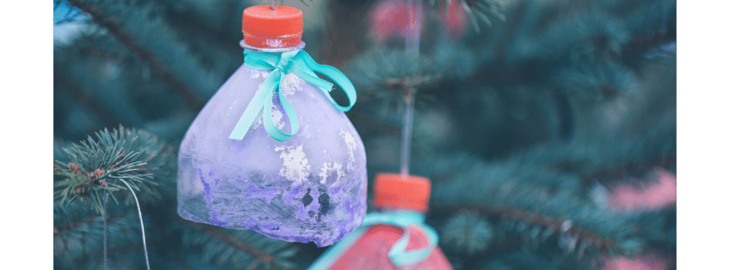 Upcycle plastic bottles as Christmas ornaments
