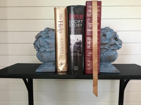 solid blue patina bookends