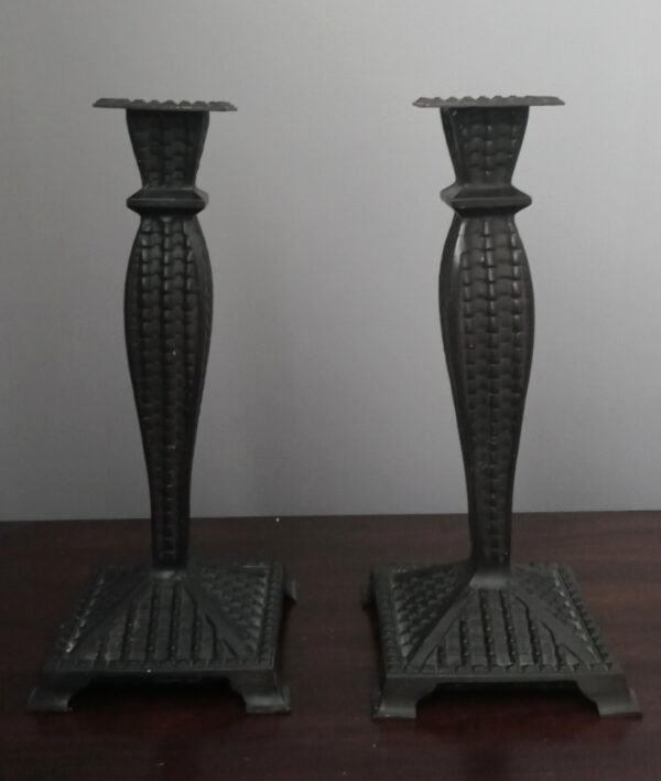 pair iron candle holders