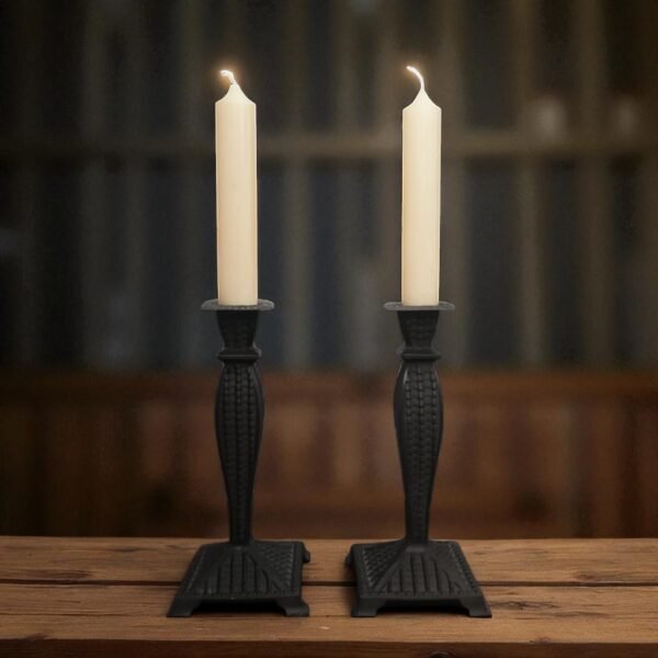 pair iron candle holders