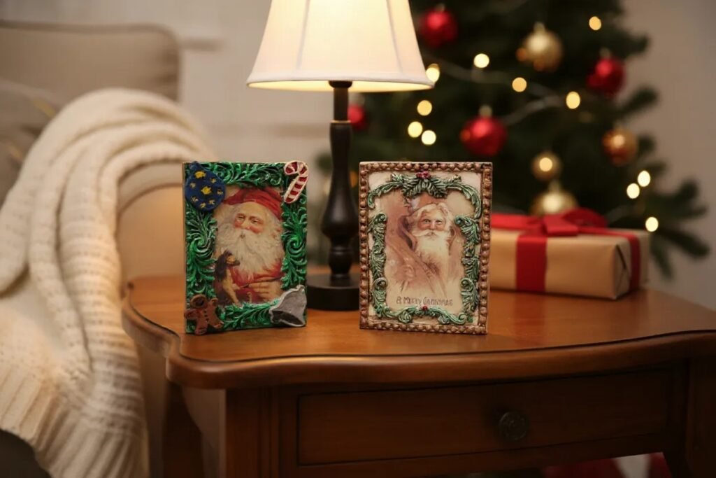 Santa wood block.
