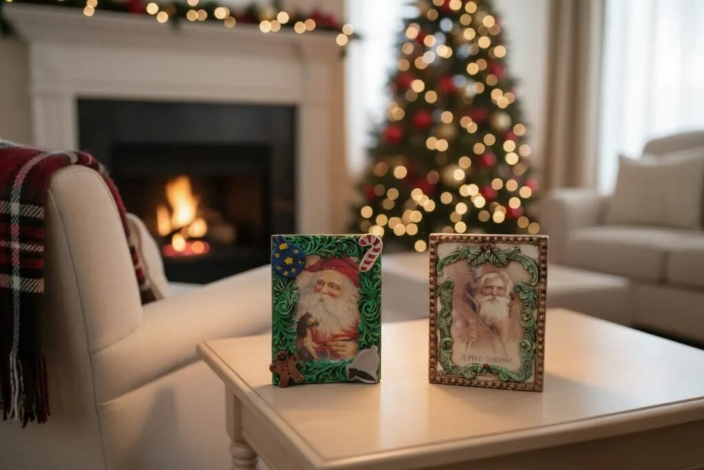 Santa wood block.