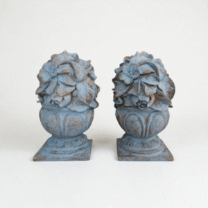 solid blue patina bookends
