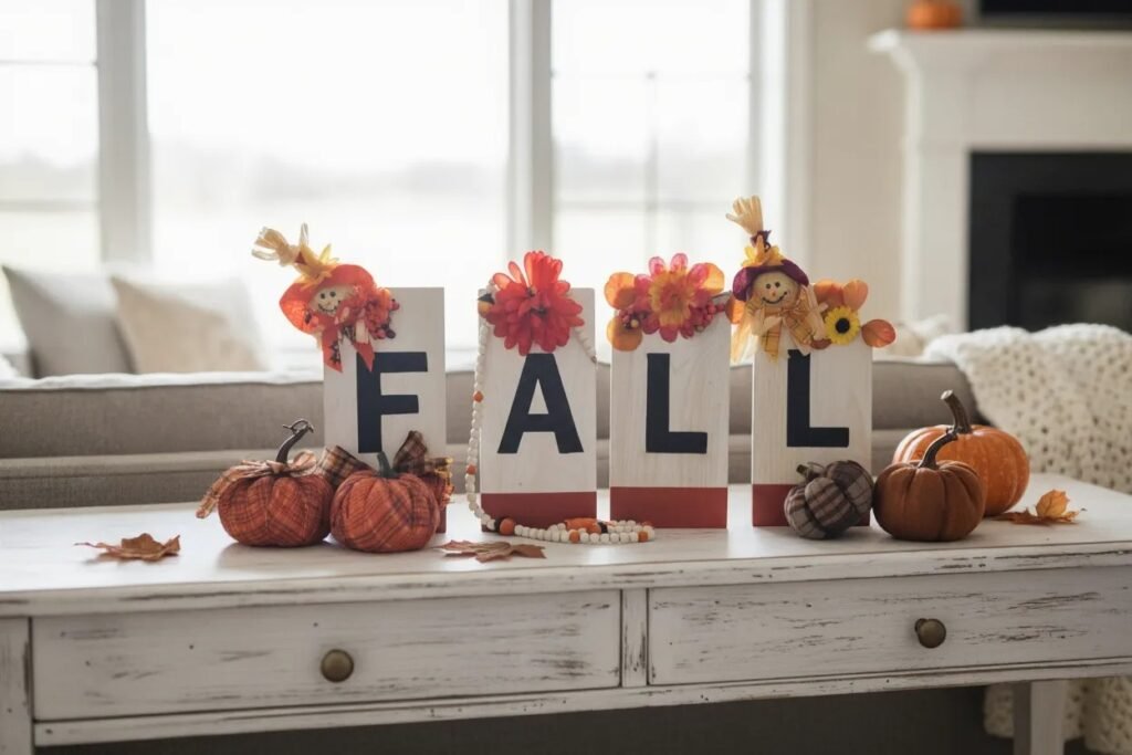 Fall sign displayed