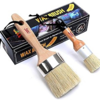 Chalk Paint Brushes Set, Pack of 2 Wax Brush 