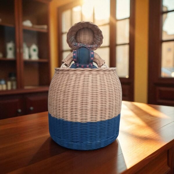 girl blue basket